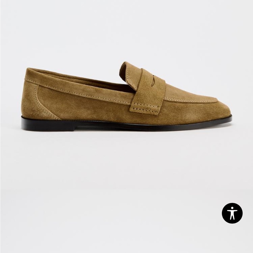 Zara Suede Penny Loafer - size 8/39